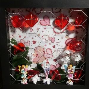 Valentines Fairy Garden Shadow Box